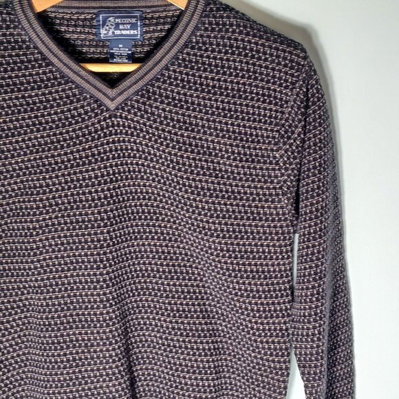 Peconic Bay Traders Knit Sweater Mens Medium Eclectic Grandpa Blue Pullover - Picture 4 of 8